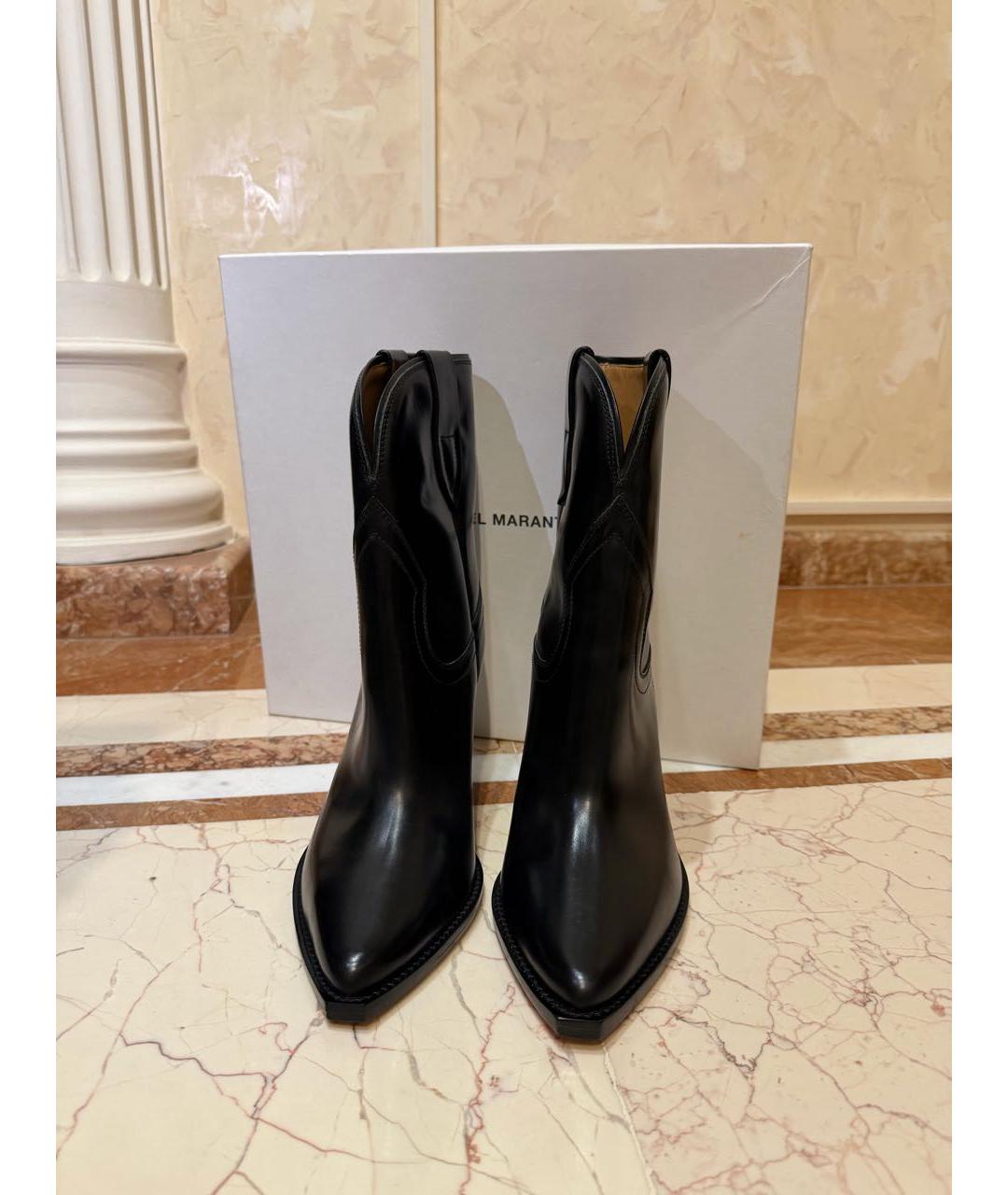 ISABEL MARANT Черные кожаные полусапоги, фото 2