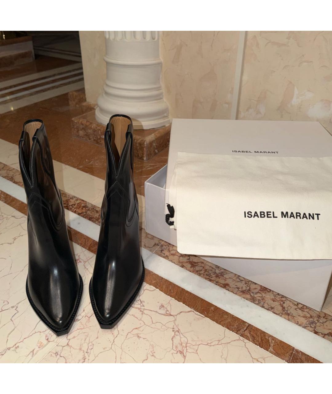 ISABEL MARANT Черные кожаные полусапоги, фото 5