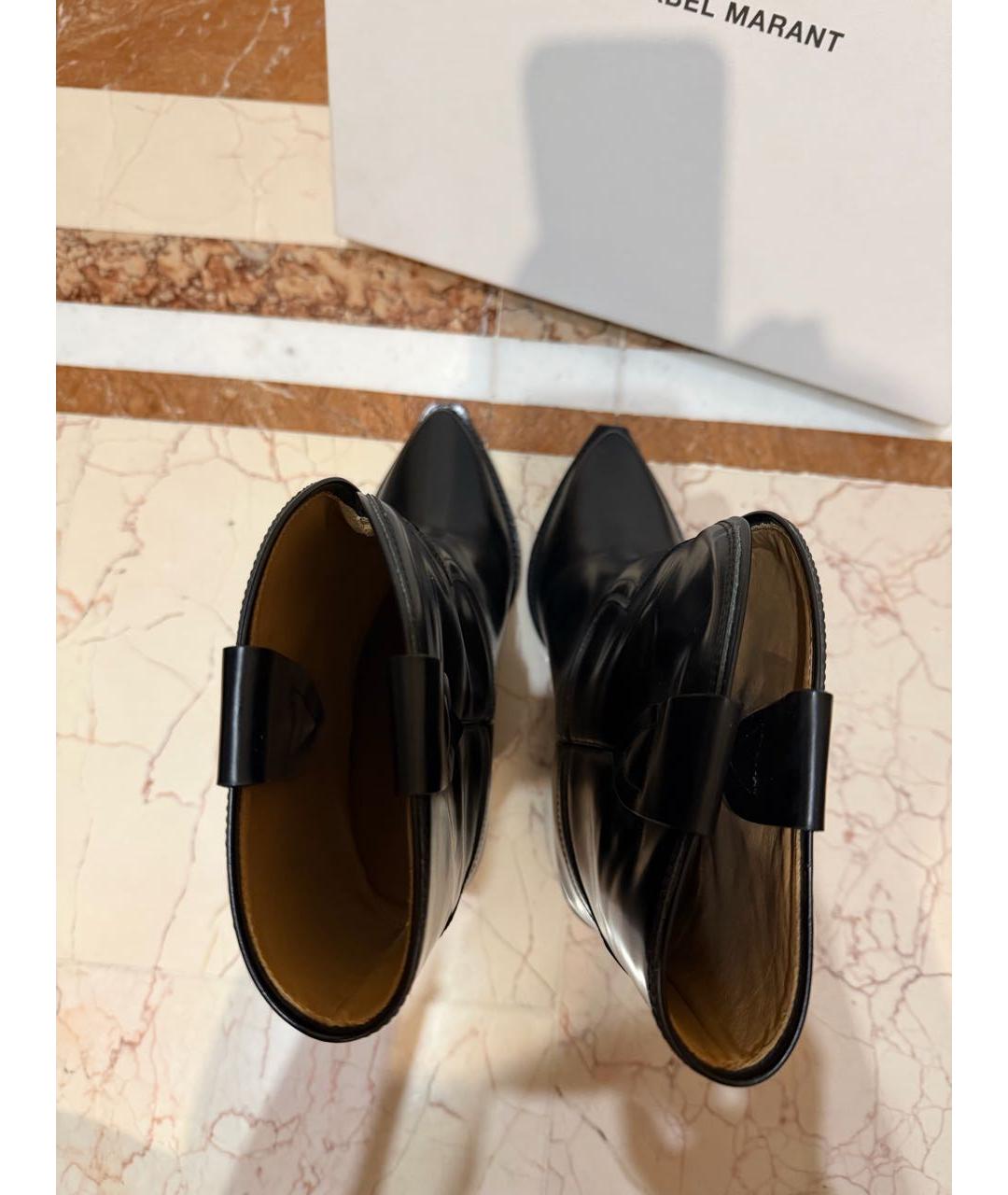 ISABEL MARANT Черные кожаные полусапоги, фото 3
