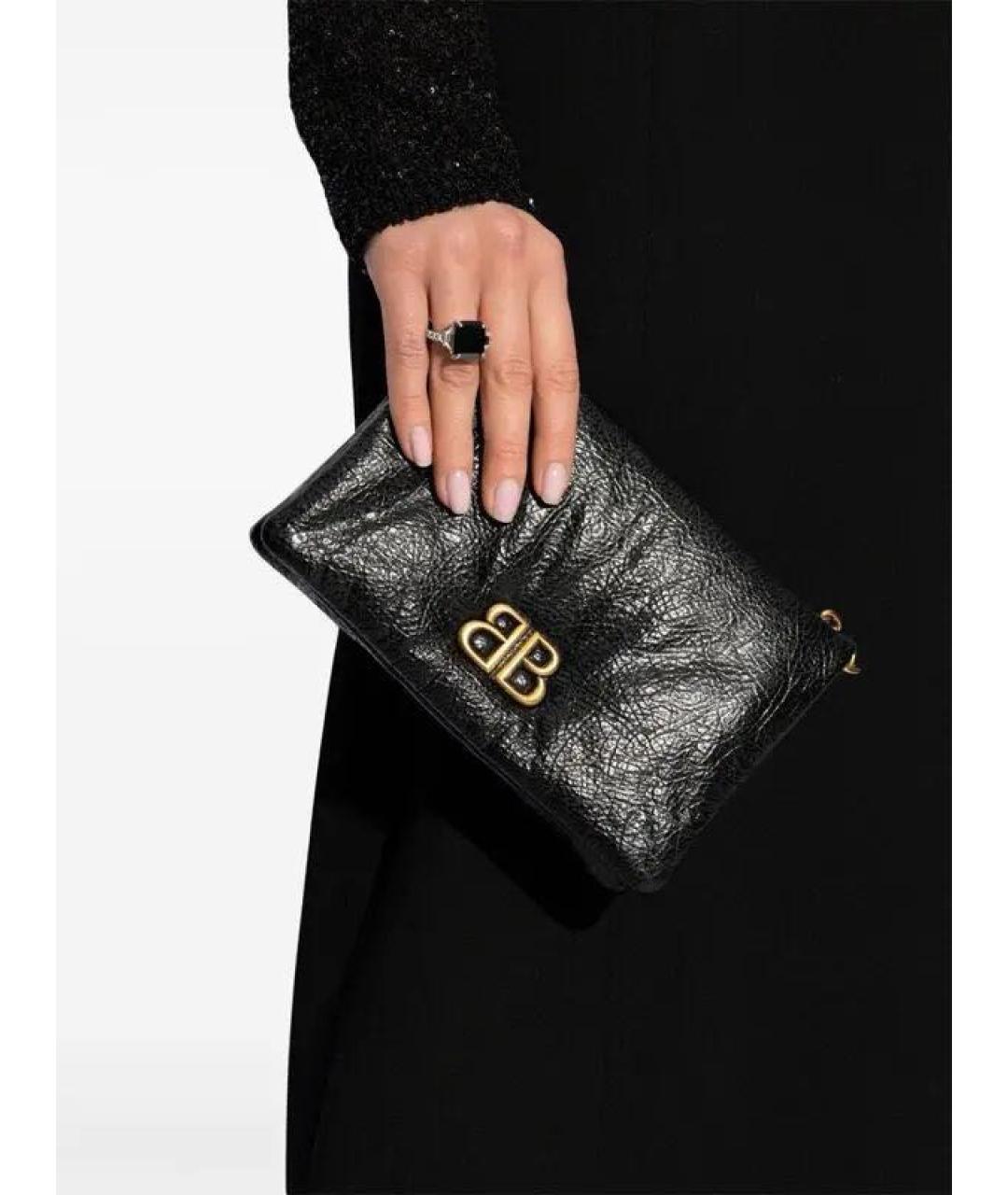 BALENCIAGA Черная кожаная сумка через плечо, фото 7