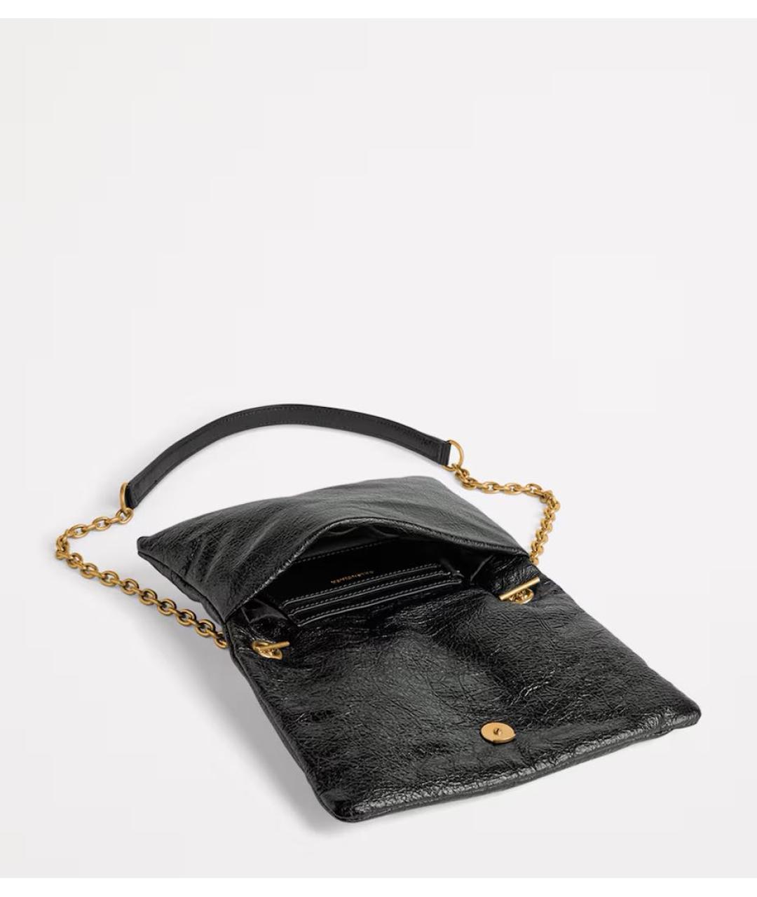 BALENCIAGA Черная кожаная сумка через плечо, фото 4