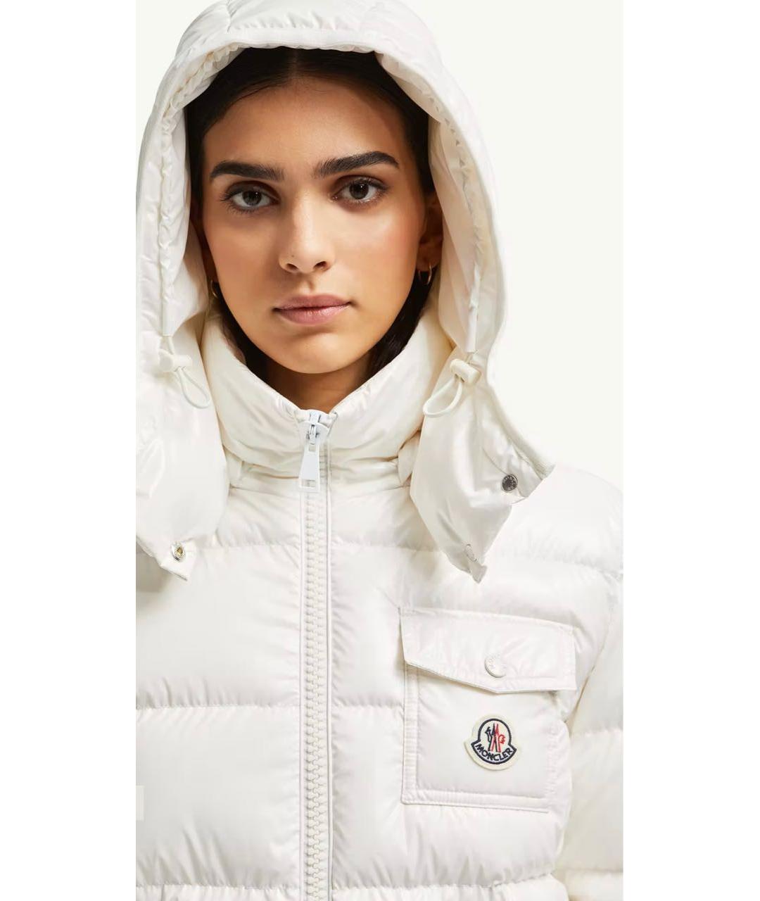 MONCLER Белый полиамидовый пуховик, фото 5