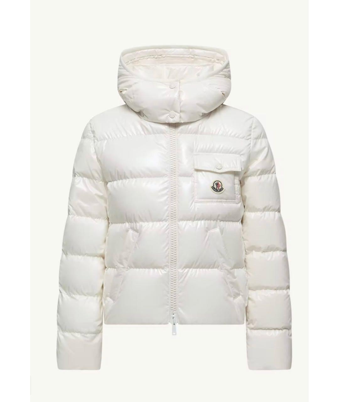 MONCLER Белый полиамидовый пуховик, фото 6