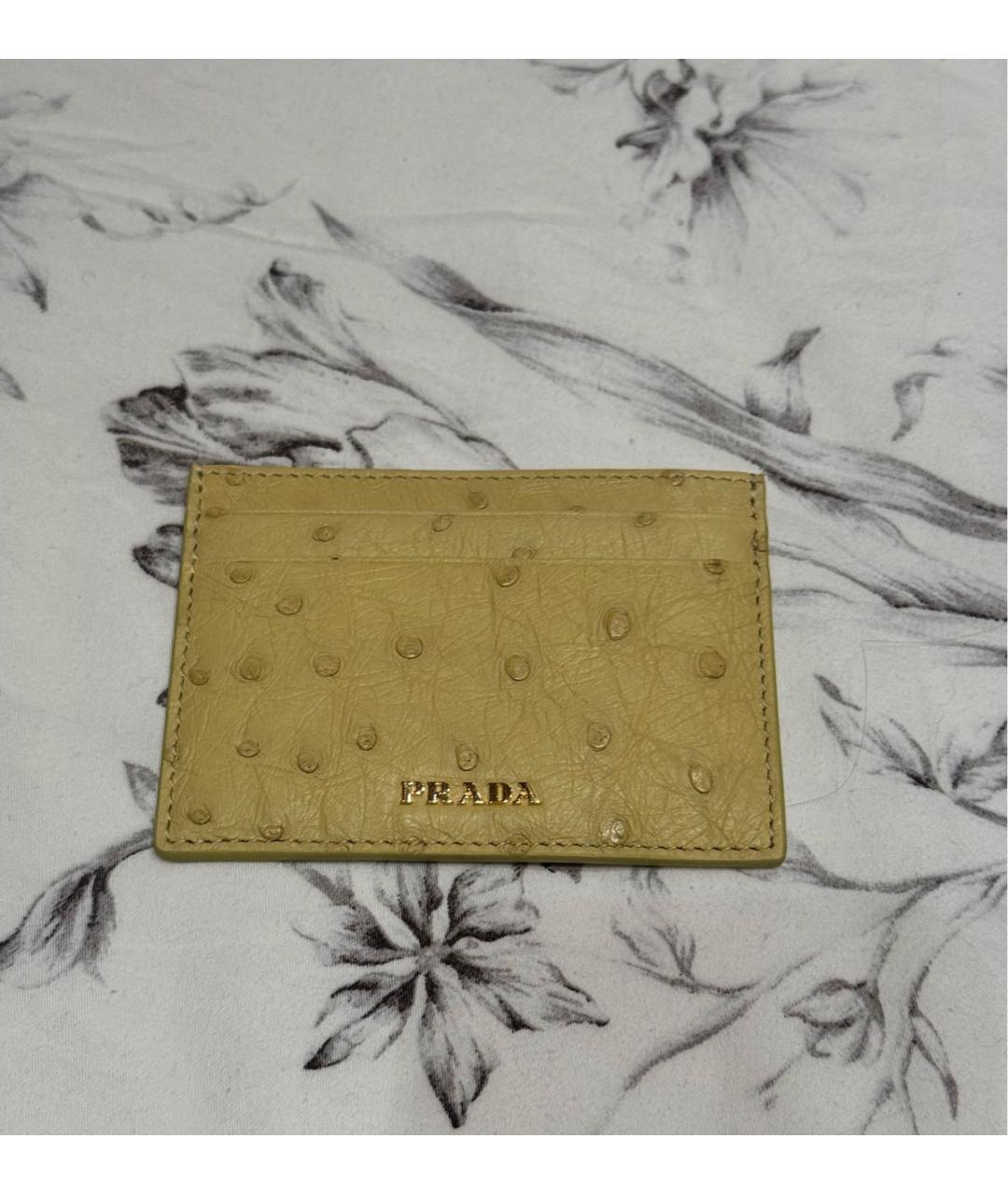 PRADA Горчичный кардхолдер из экзотической кожи, фото 5