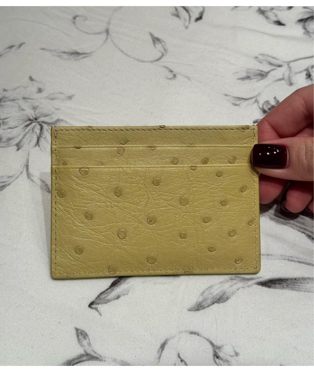 PRADA Горчичный кардхолдер из экзотической кожи, фото 3