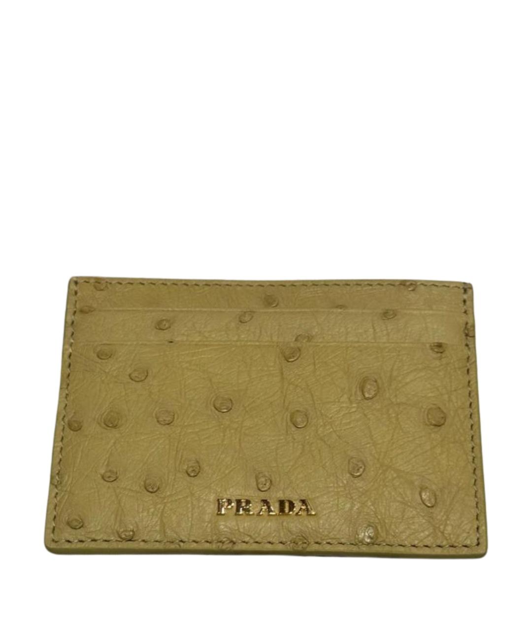 PRADA Горчичный кардхолдер из экзотической кожи, фото 1