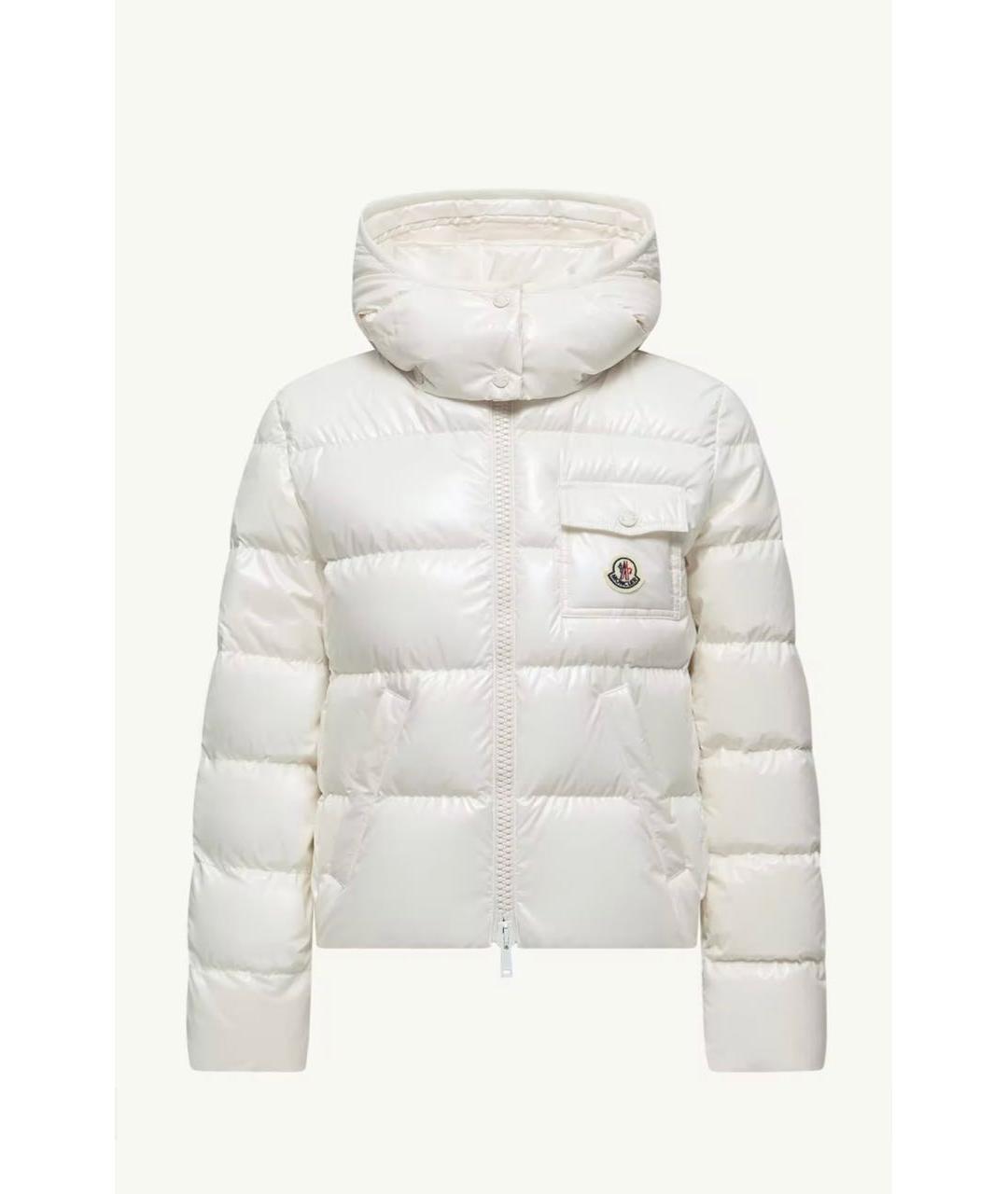 MONCLER Белый полиамидовый пуховик, фото 6