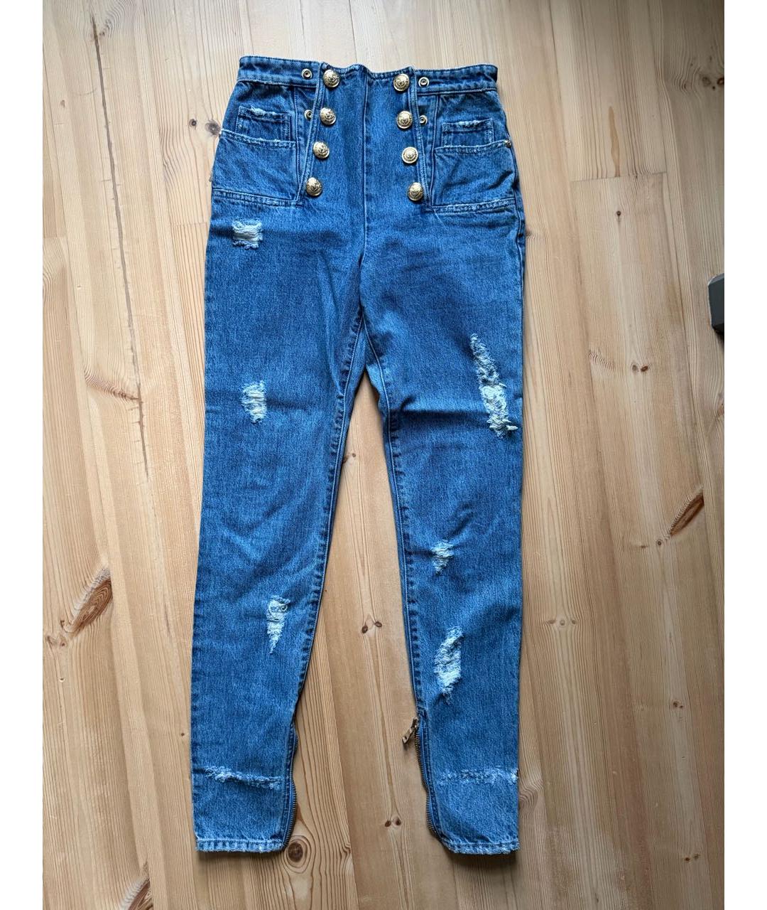 BALMAIN Синие хлопковые джинсы слим, фото 6