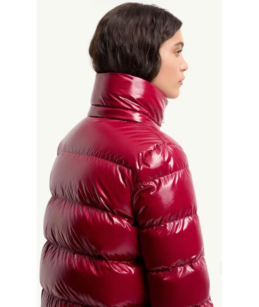 MONCLER Красный полиамидовый пуховик, фото 4