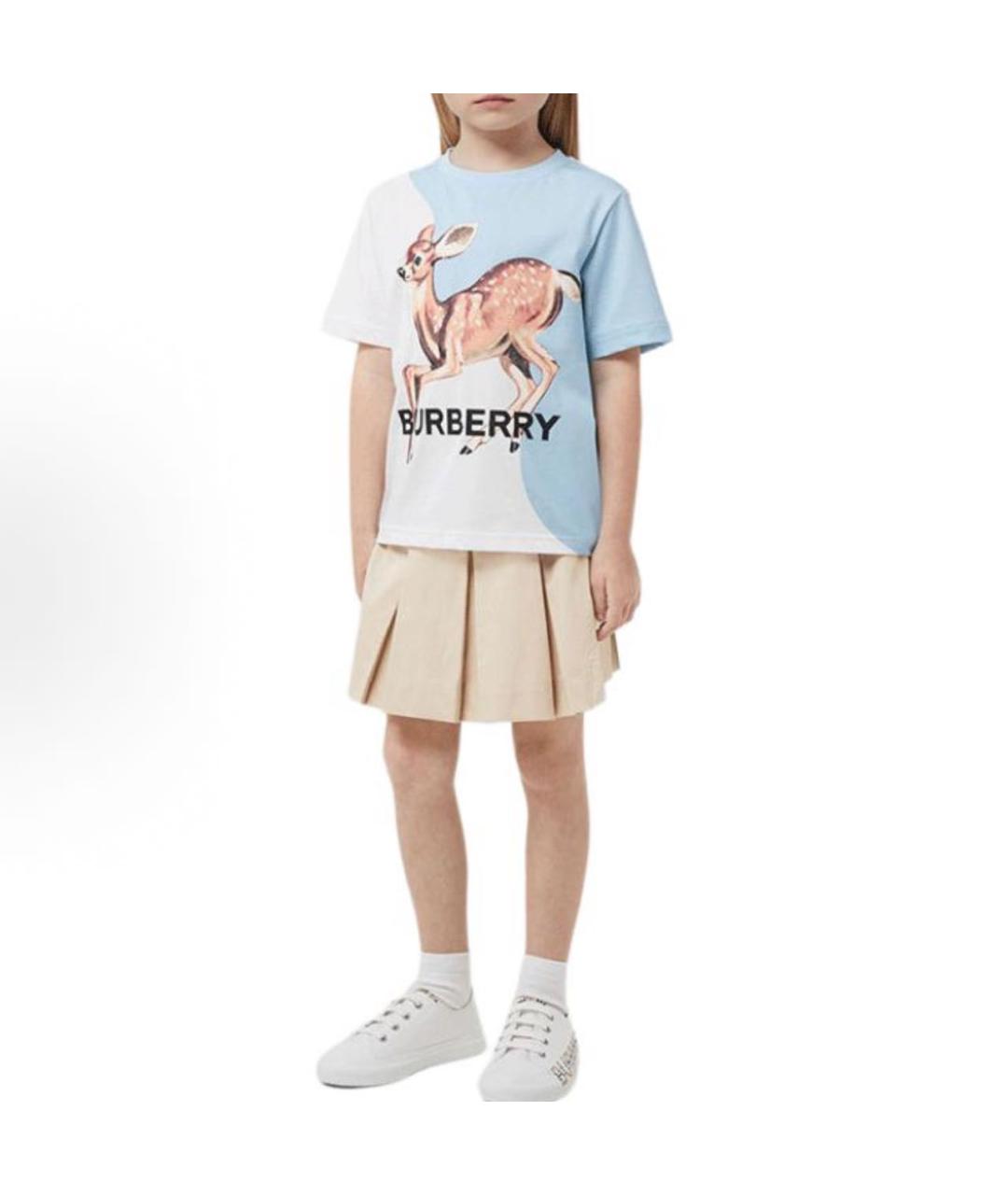 BURBERRY Белый детская футболка / топ, фото 2