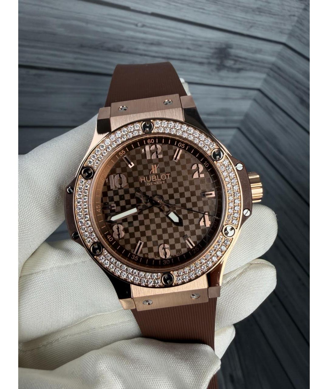 HUBLOT Коричневые часы из розового золота, фото 4