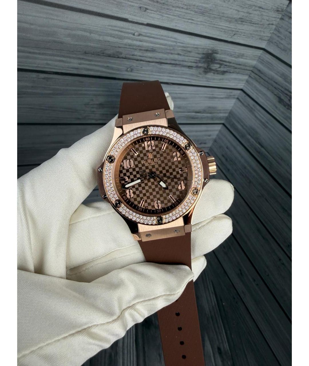 HUBLOT Коричневые часы из розового золота, фото 3