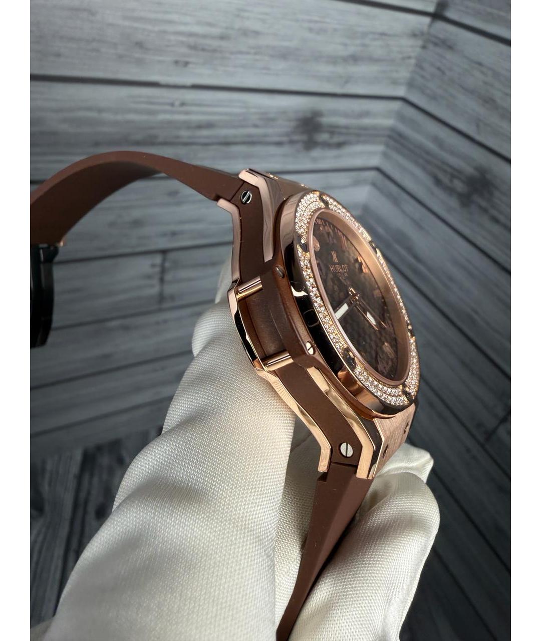 HUBLOT Коричневые часы из розового золота, фото 6