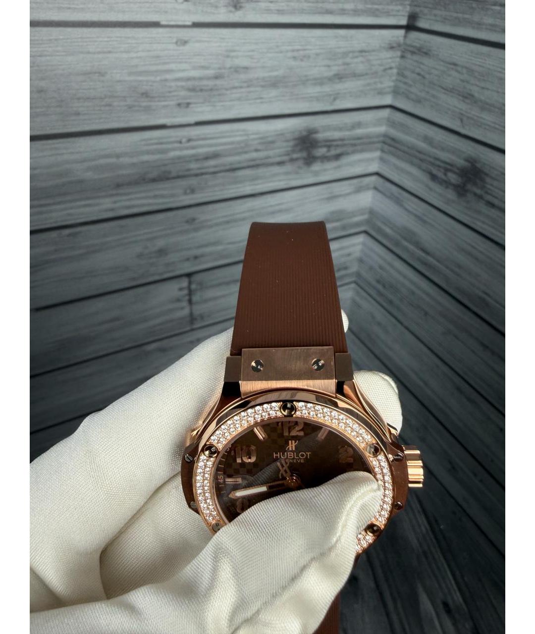 HUBLOT Коричневые часы из розового золота, фото 8