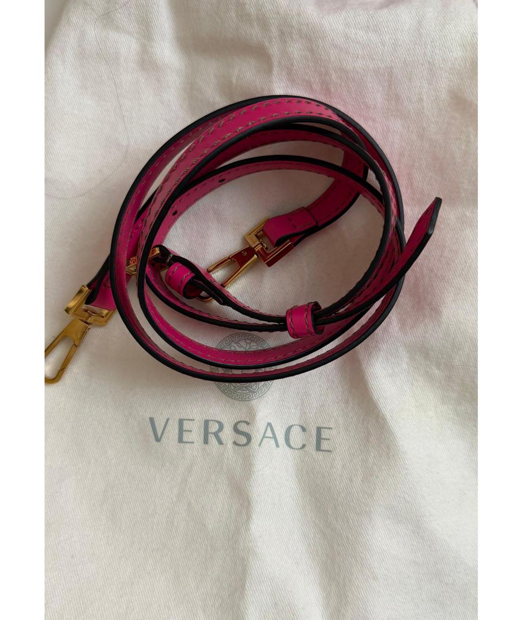 VERSACE Розовая кожаная сумка через плечо, фото 7