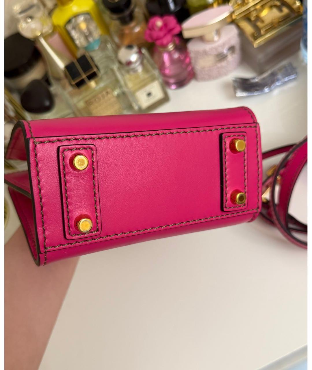 VERSACE Розовая кожаная сумка через плечо, фото 4