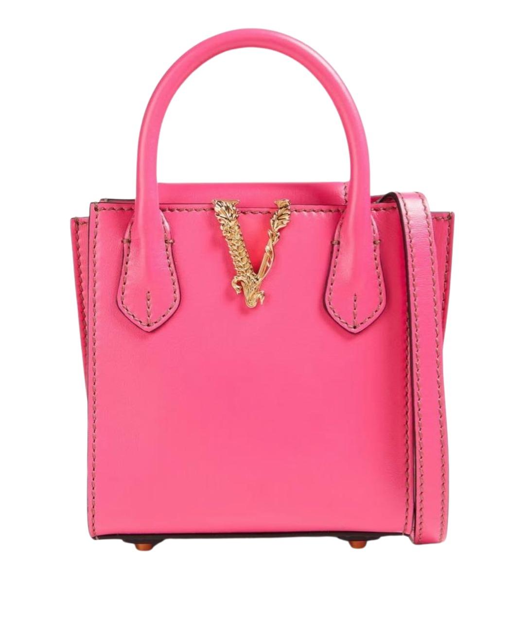 VERSACE Розовая кожаная сумка через плечо, фото 1