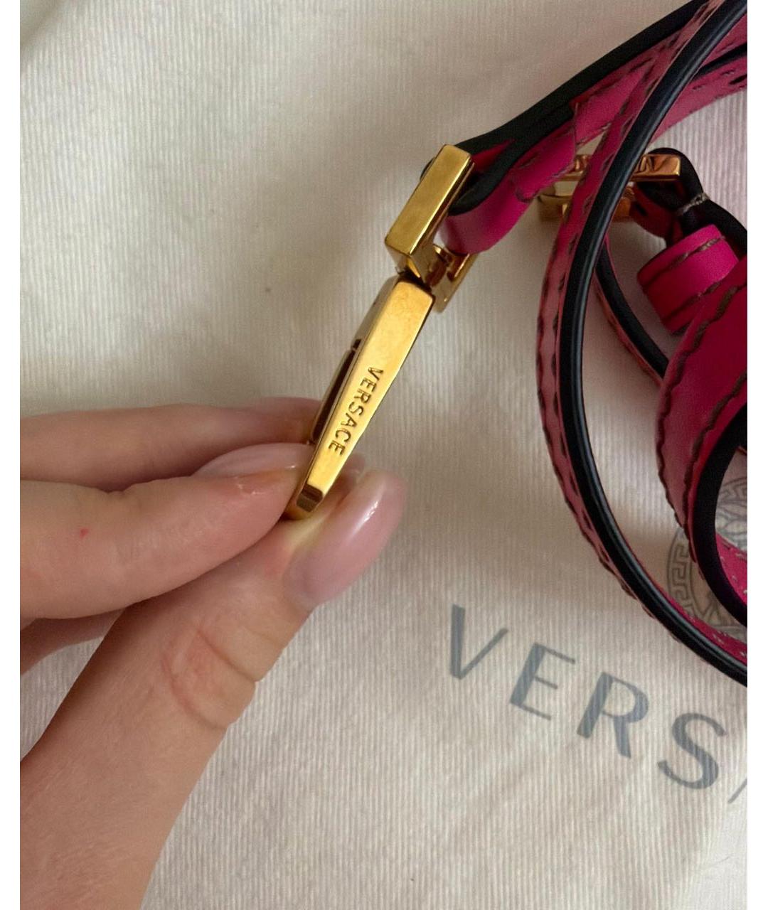VERSACE Розовая кожаная сумка через плечо, фото 8