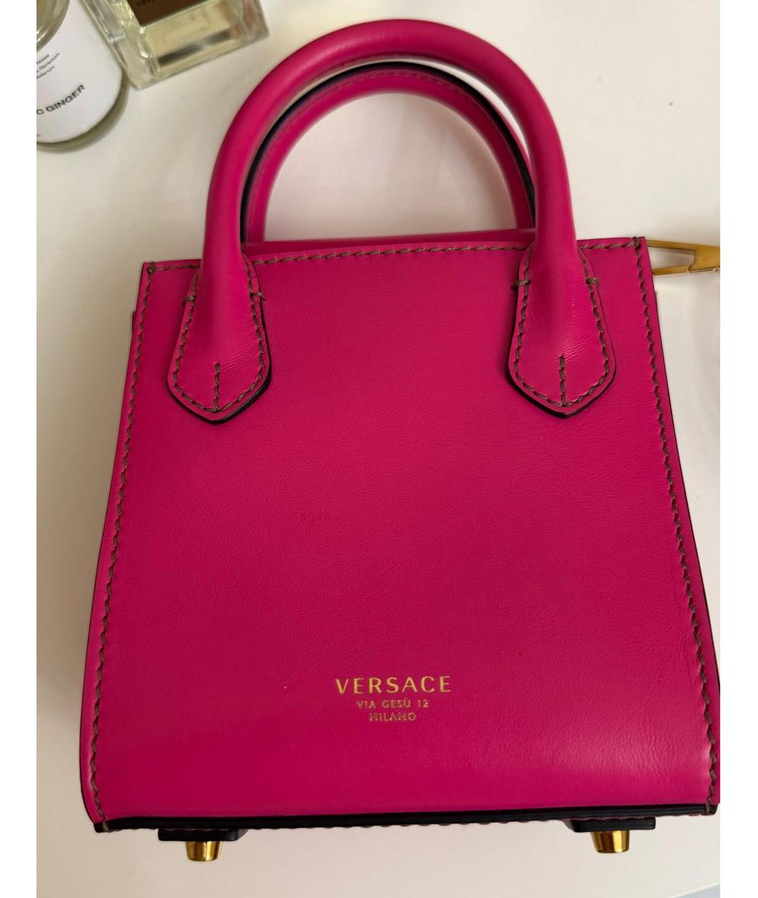 VERSACE Розовая кожаная сумка через плечо, фото 3