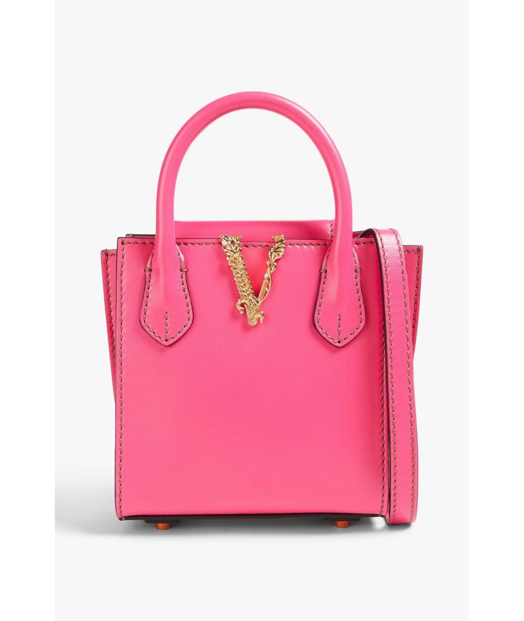 VERSACE Розовая кожаная сумка через плечо, фото 9