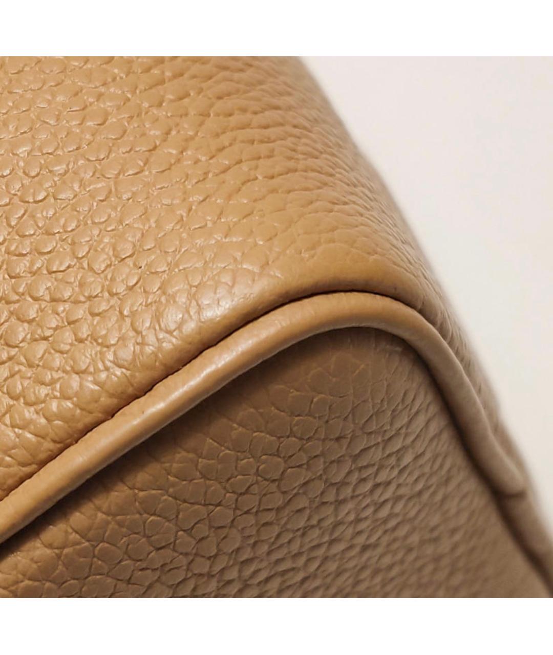 LOUIS VUITTON Коричневая кожаная сумка через плечо, фото 8