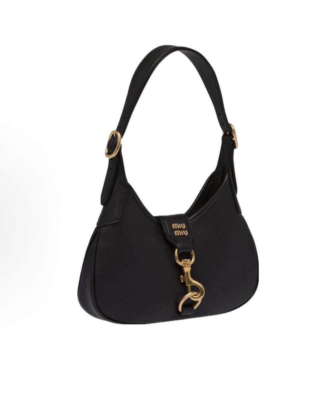 MIU MIU Черная кожаная сумка с короткими ручками, фото 2