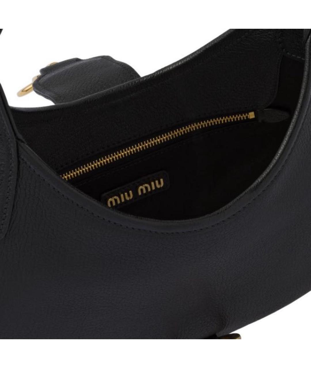 MIU MIU Черная кожаная сумка с короткими ручками, фото 4