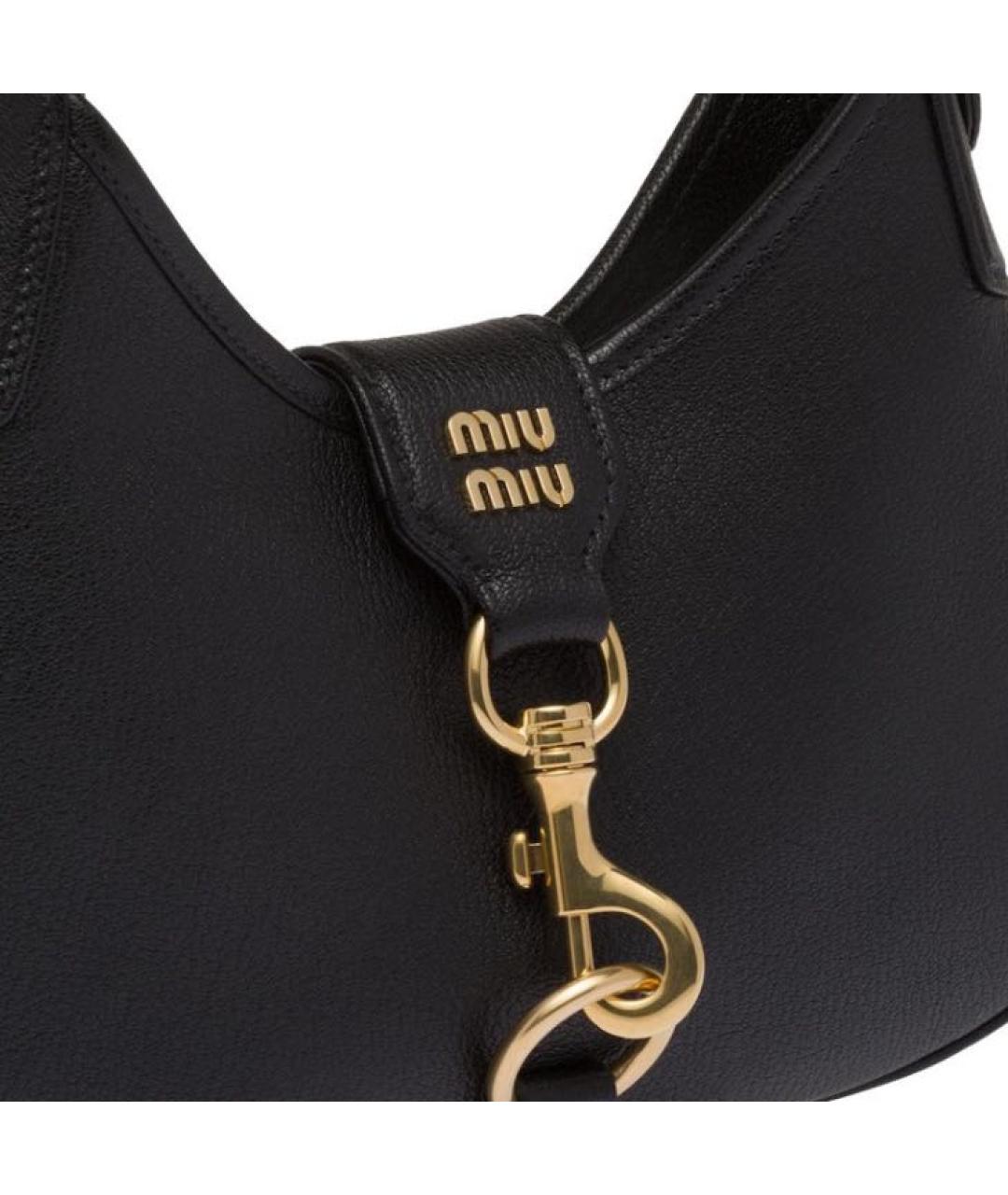 MIU MIU Черная кожаная сумка с короткими ручками, фото 5