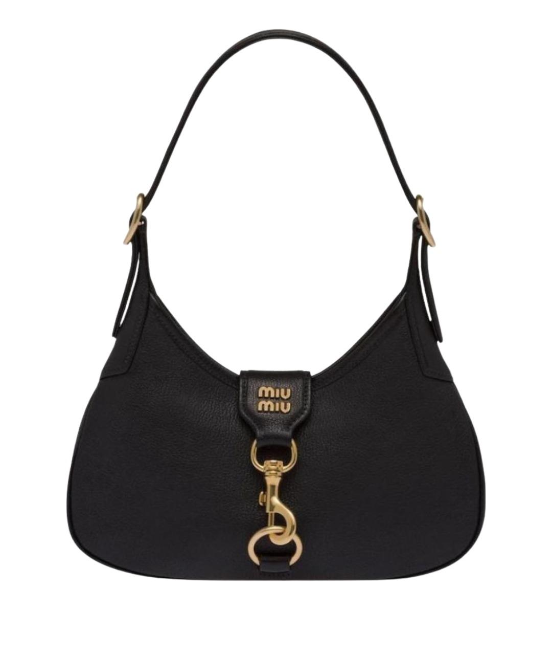 MIU MIU Черная кожаная сумка с короткими ручками, фото 1