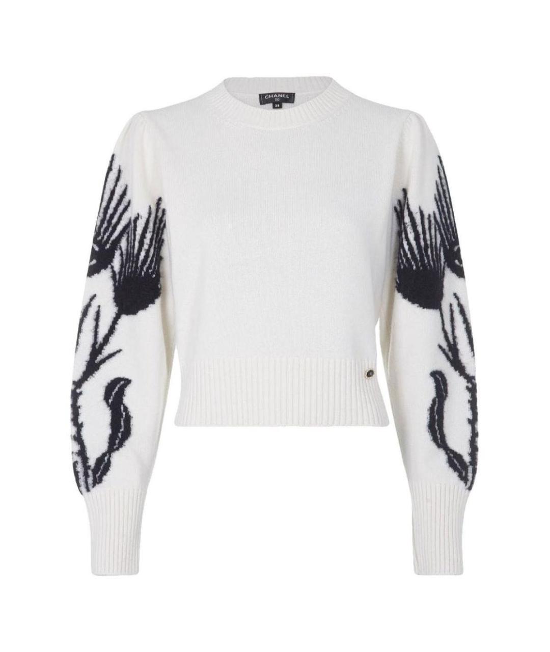 CHANEL Белый кашемировый джемпер / свитер, фото 8