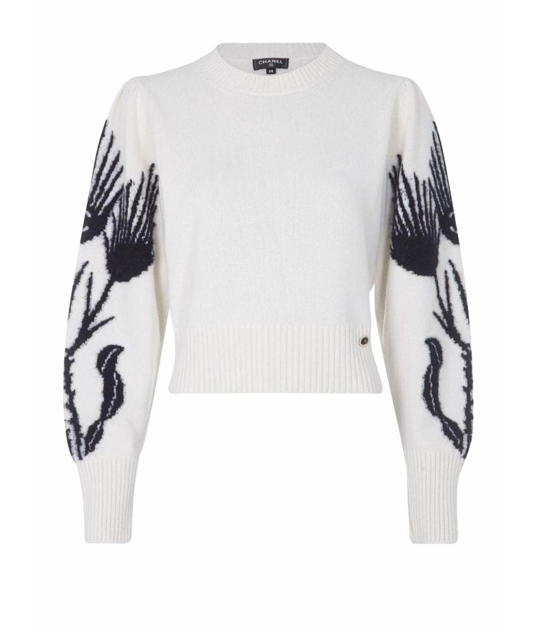 CHANEL Белый кашемировый джемпер / свитер, фото 1