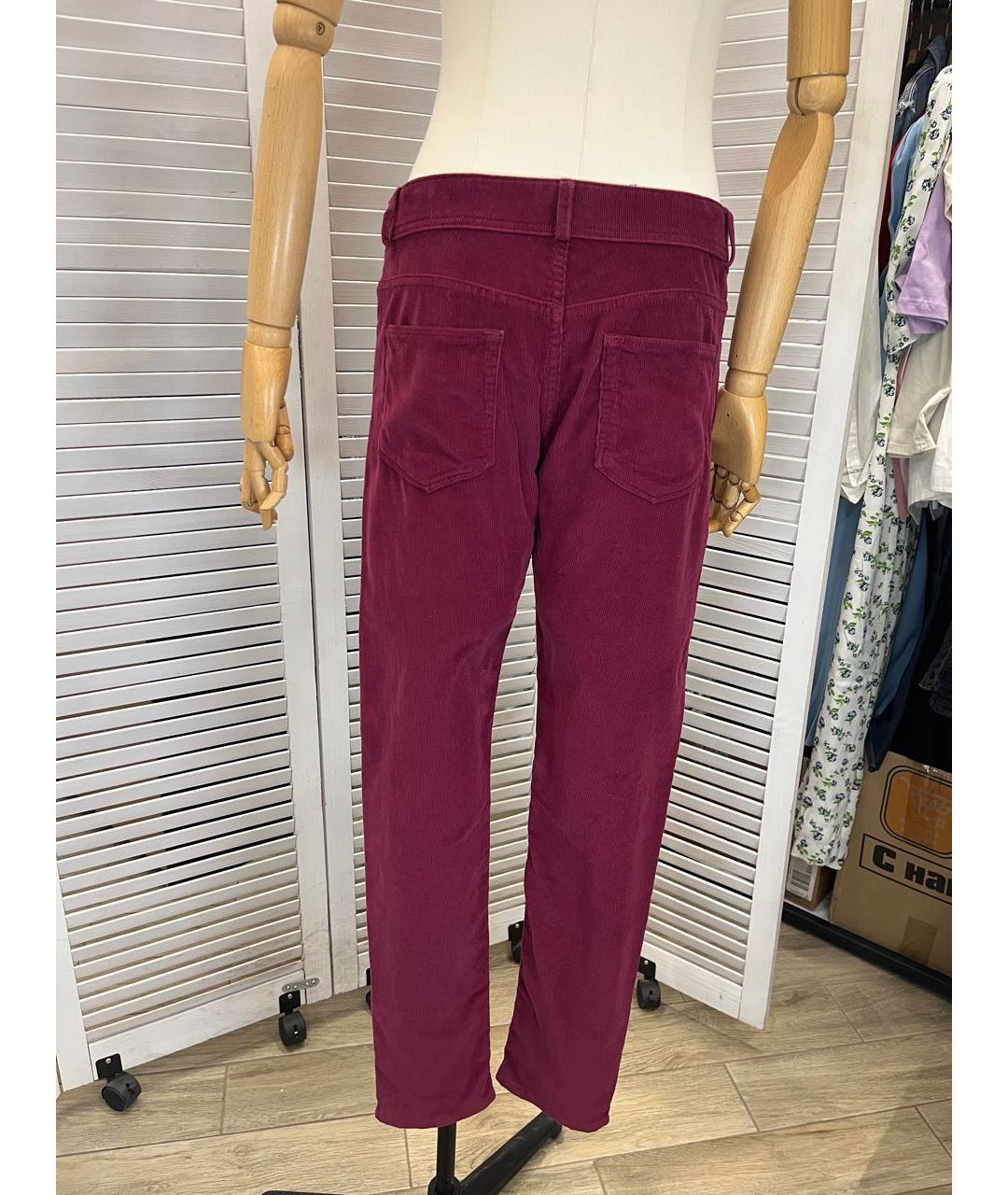 LORO PIANA Розовые велюровые прямые брюки, фото 6