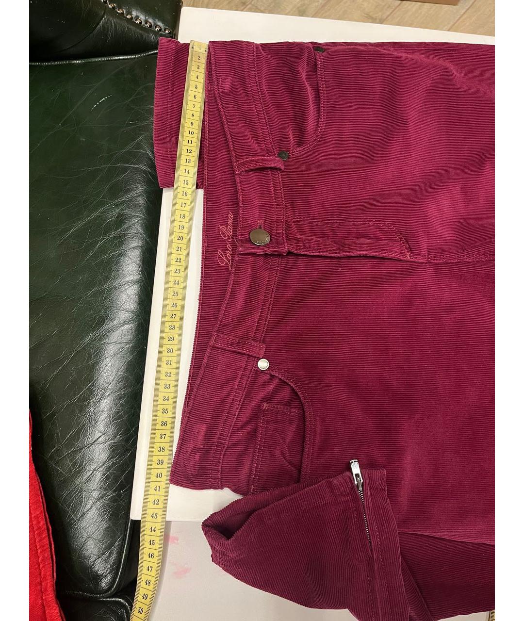 LORO PIANA Розовые велюровые прямые брюки, фото 4