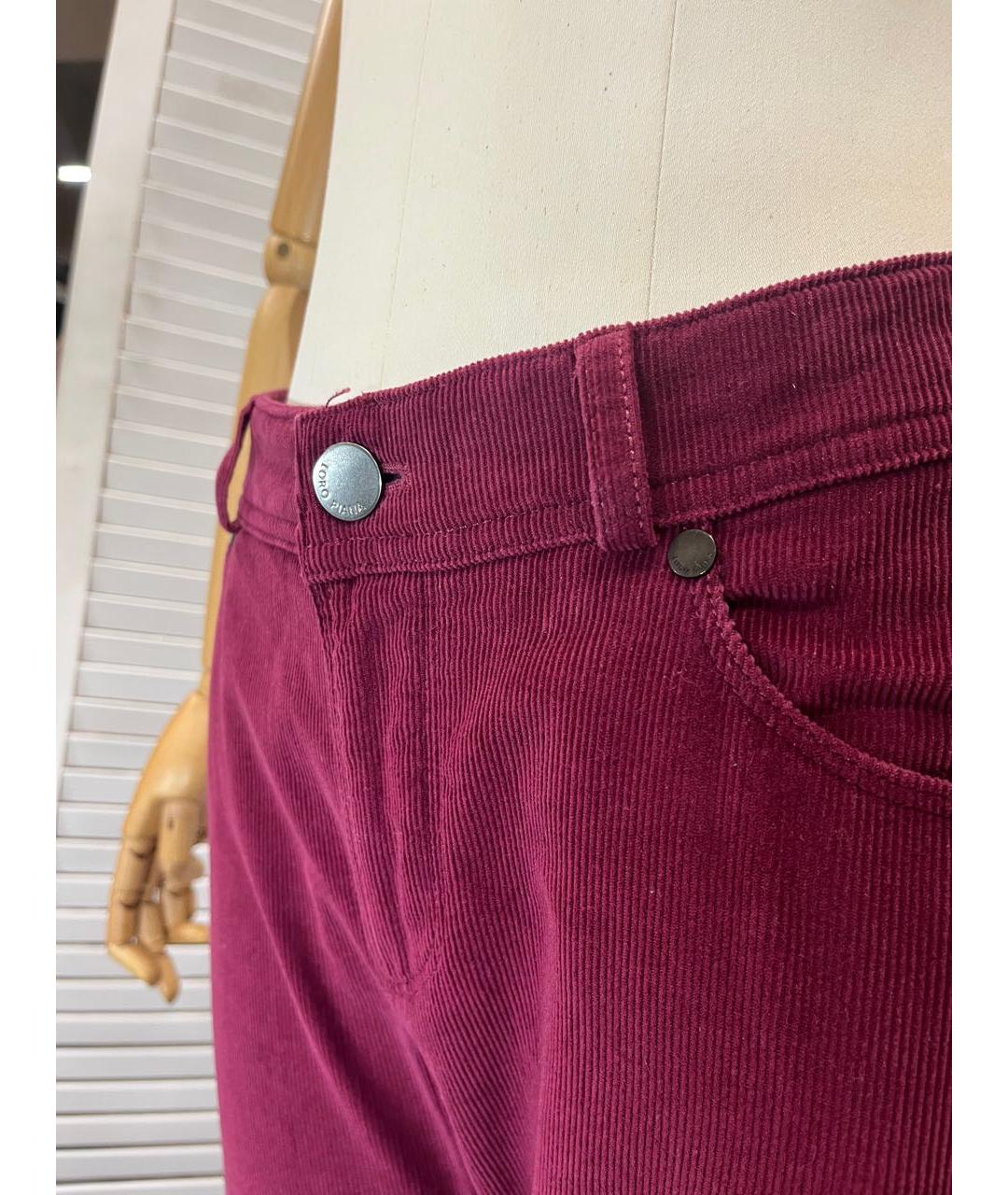 LORO PIANA Розовые велюровые прямые брюки, фото 7