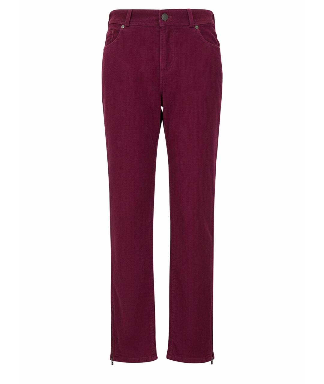 LORO PIANA Розовые велюровые прямые брюки, фото 1