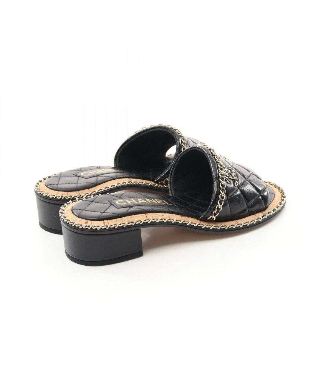 CHANEL Черные кожаные мюли, фото 2