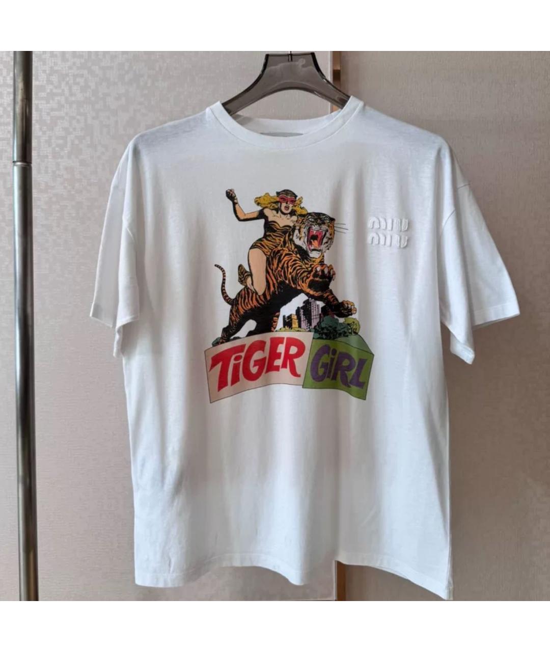 MIU MIU Белая футболка, фото 3