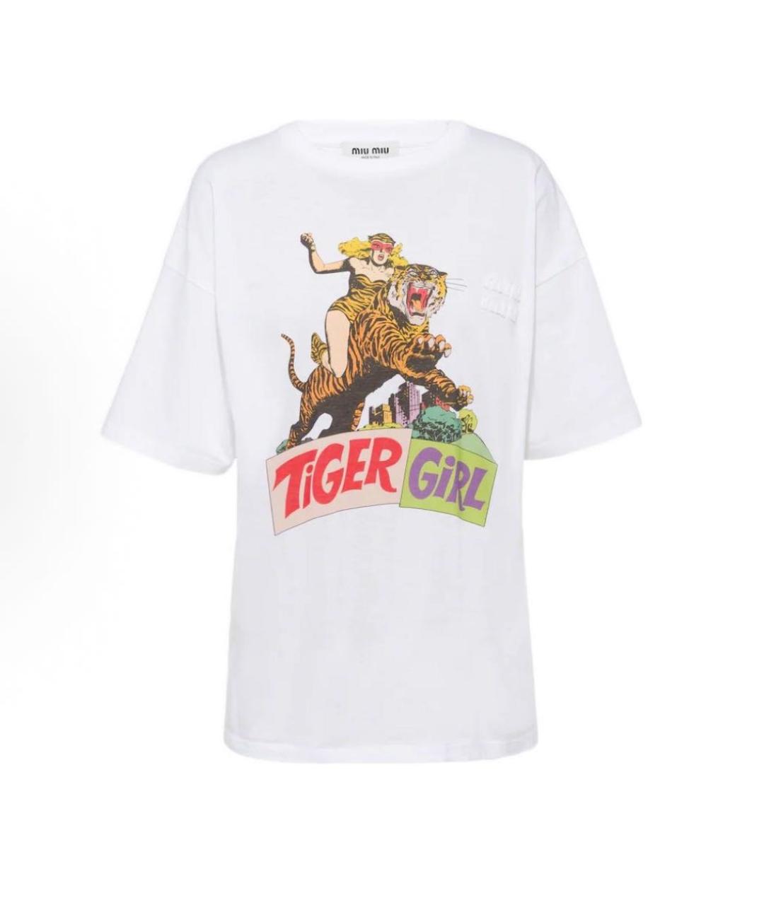 MIU MIU Белая футболка, фото 6