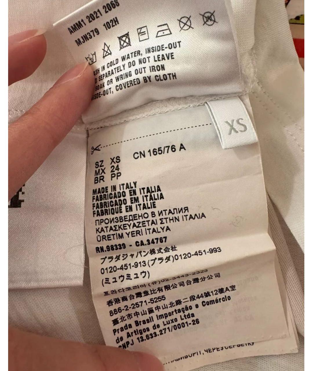 MIU MIU Белая футболка, фото 4