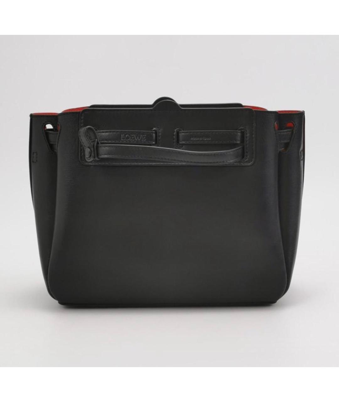 LOEWE Черная кожаная сумка тоут, фото 2