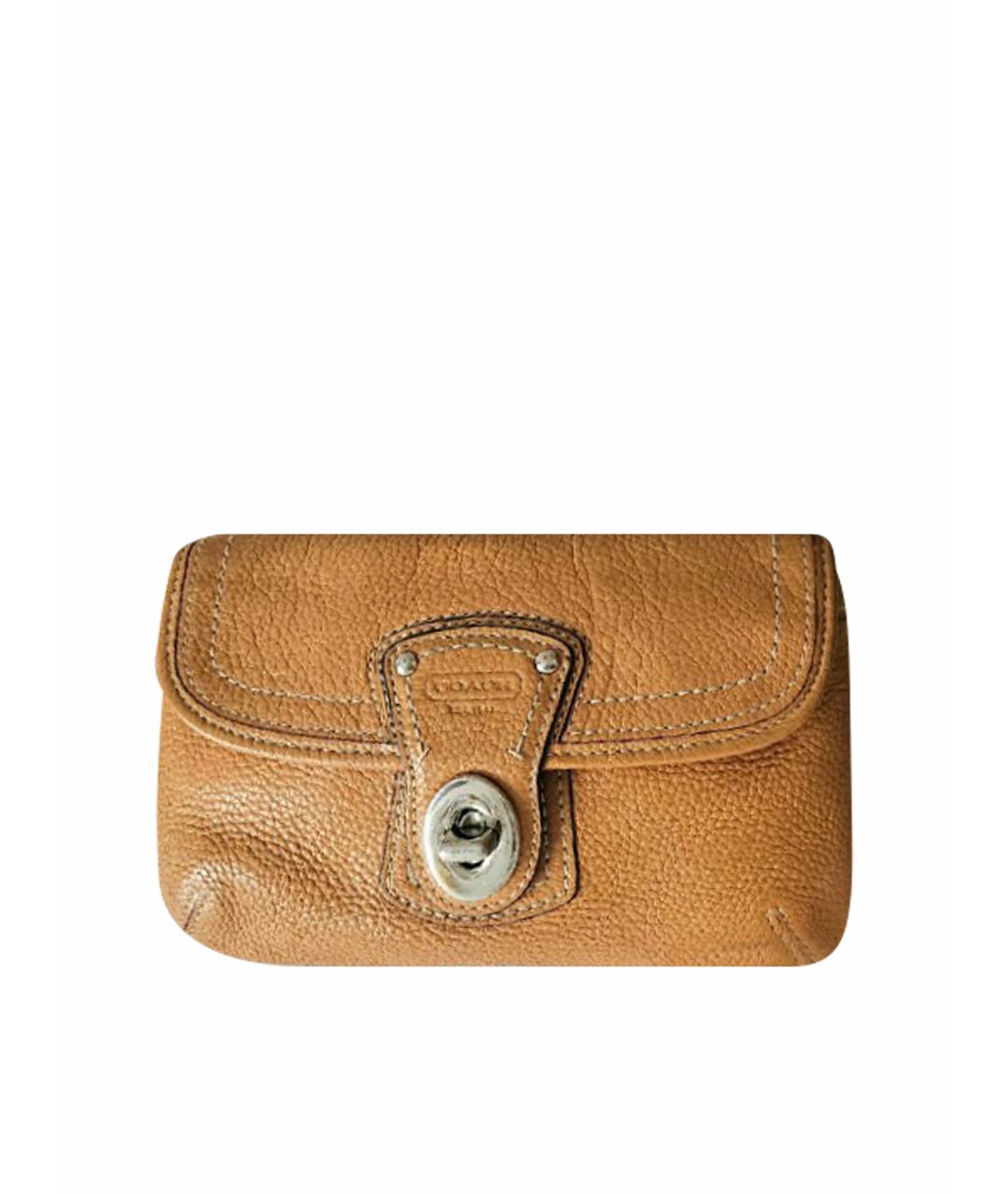 COACH Коричневый кожаный кошелек, фото 1