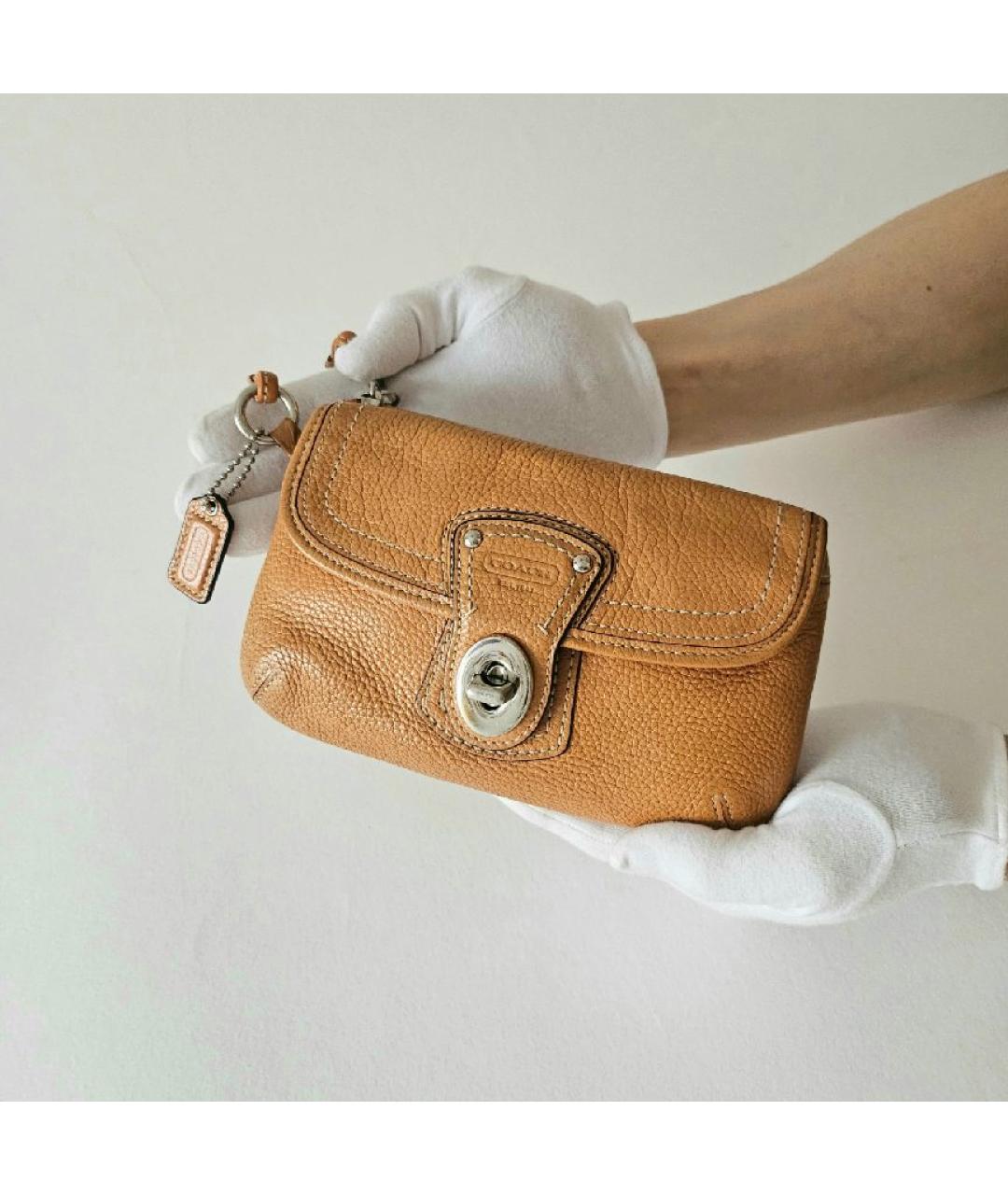 COACH Коричневый кожаный кошелек, фото 5