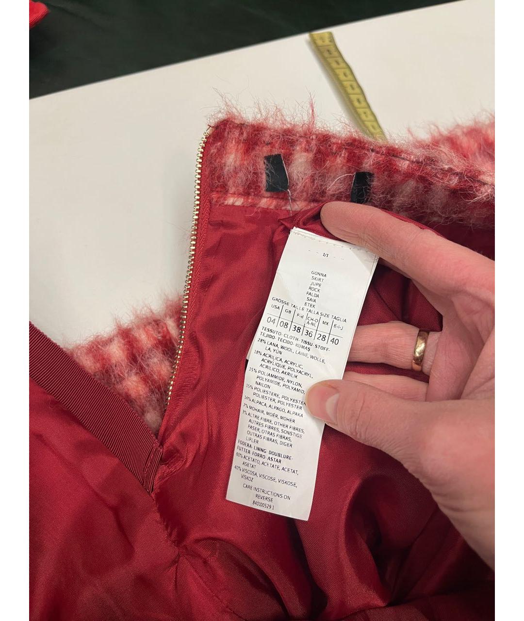 MAX&CO Бордовая шерстяная юбка мини, фото 3