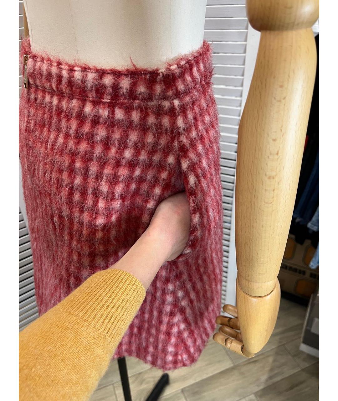 MAX&CO Бордовая шерстяная юбка мини, фото 6