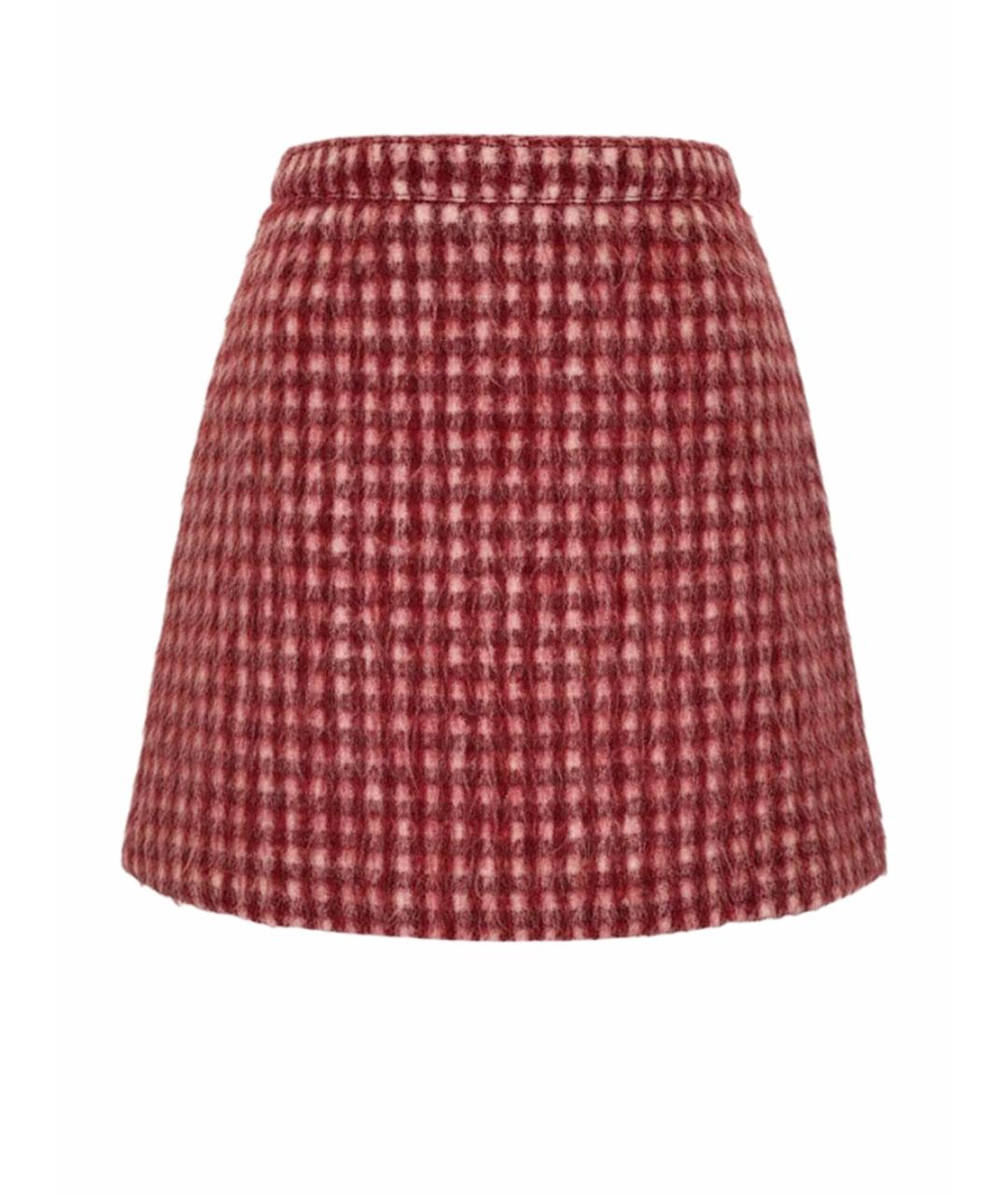MAX&CO Бордовая шерстяная юбка мини, фото 1