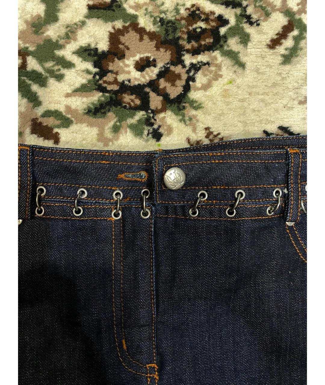 JEAN PAUL GAULTIER Темно-синяя деним юбка мини, фото 5