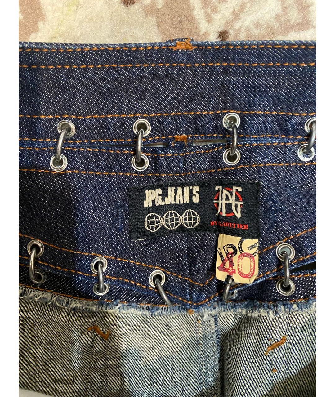JEAN PAUL GAULTIER Темно-синяя деним юбка мини, фото 3