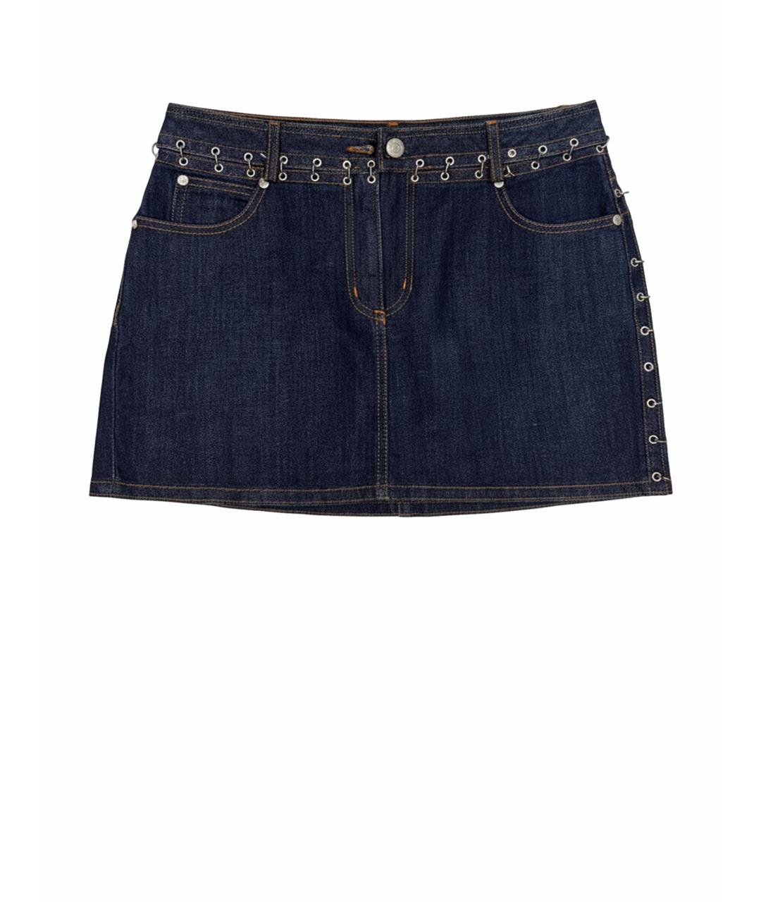 JEAN PAUL GAULTIER Темно-синяя деним юбка мини, фото 1
