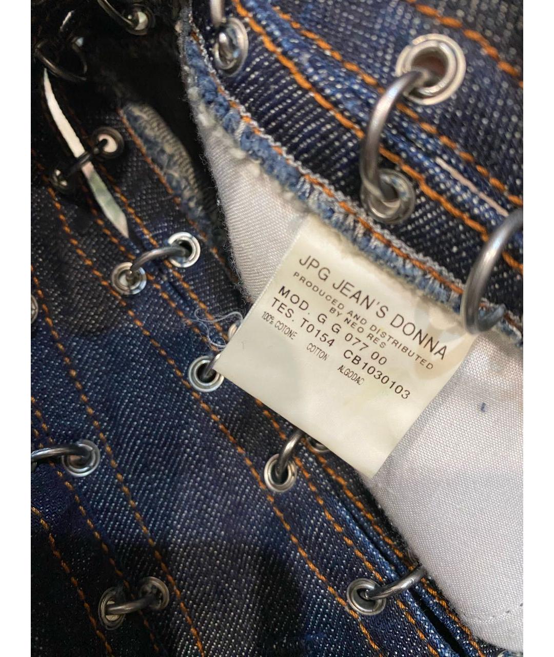 JEAN PAUL GAULTIER Темно-синяя деним юбка мини, фото 4