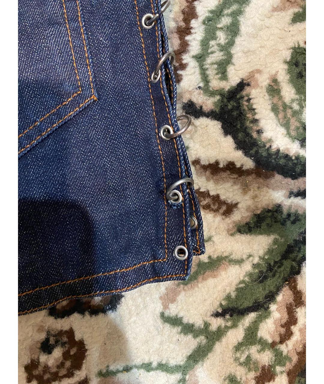 JEAN PAUL GAULTIER Темно-синяя деним юбка мини, фото 6